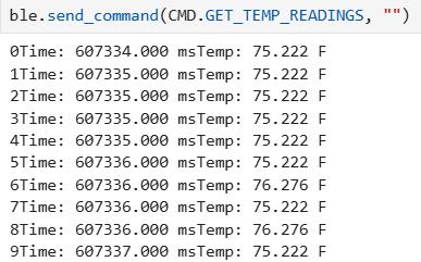 Temp Readings Result