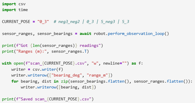 CSV saving code