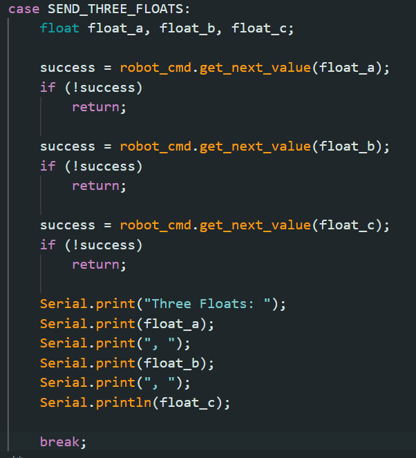 Arduino Code for Three Floats